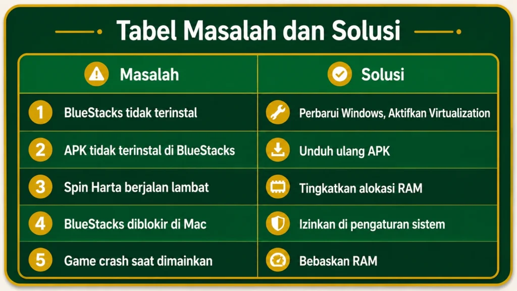 Masalah Umum dan Solusinya Terkait Meja Spin Harta